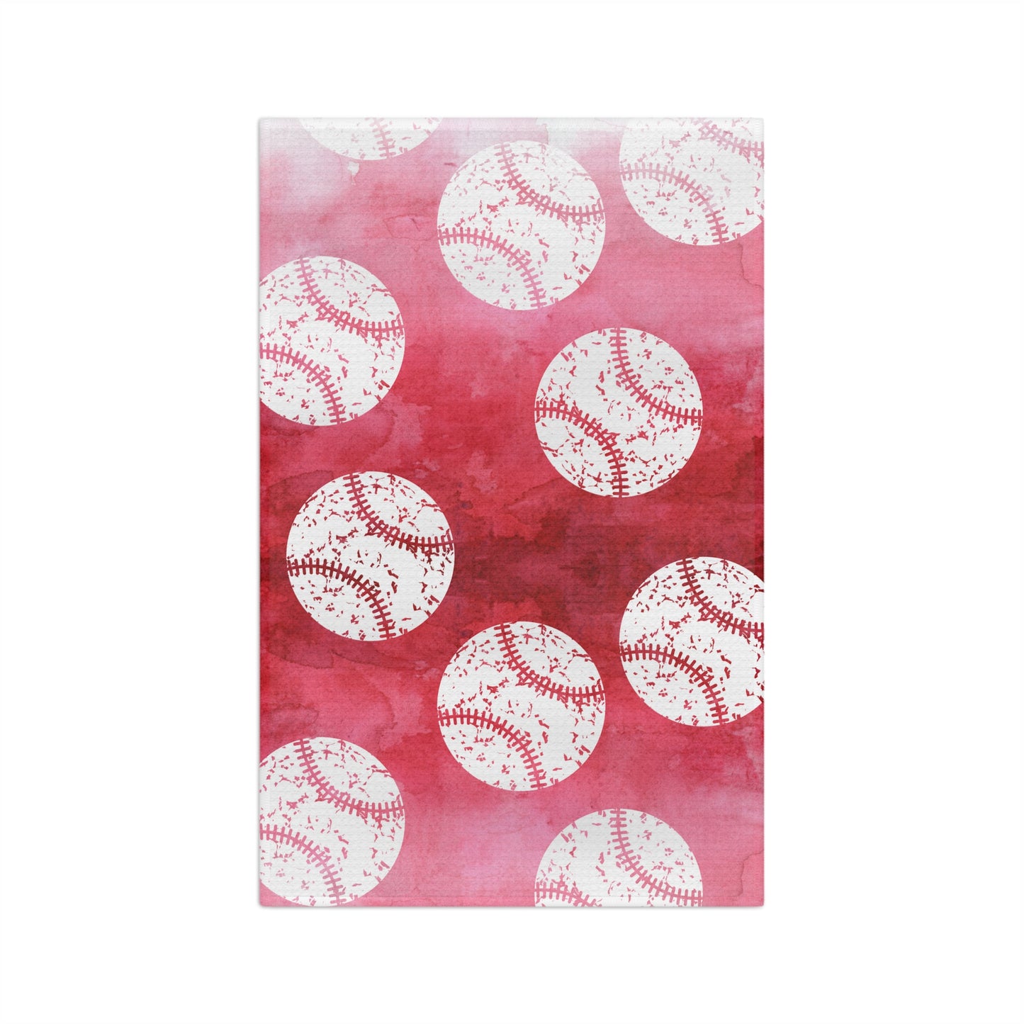 Red Baseballs Microfiber Tea Towel