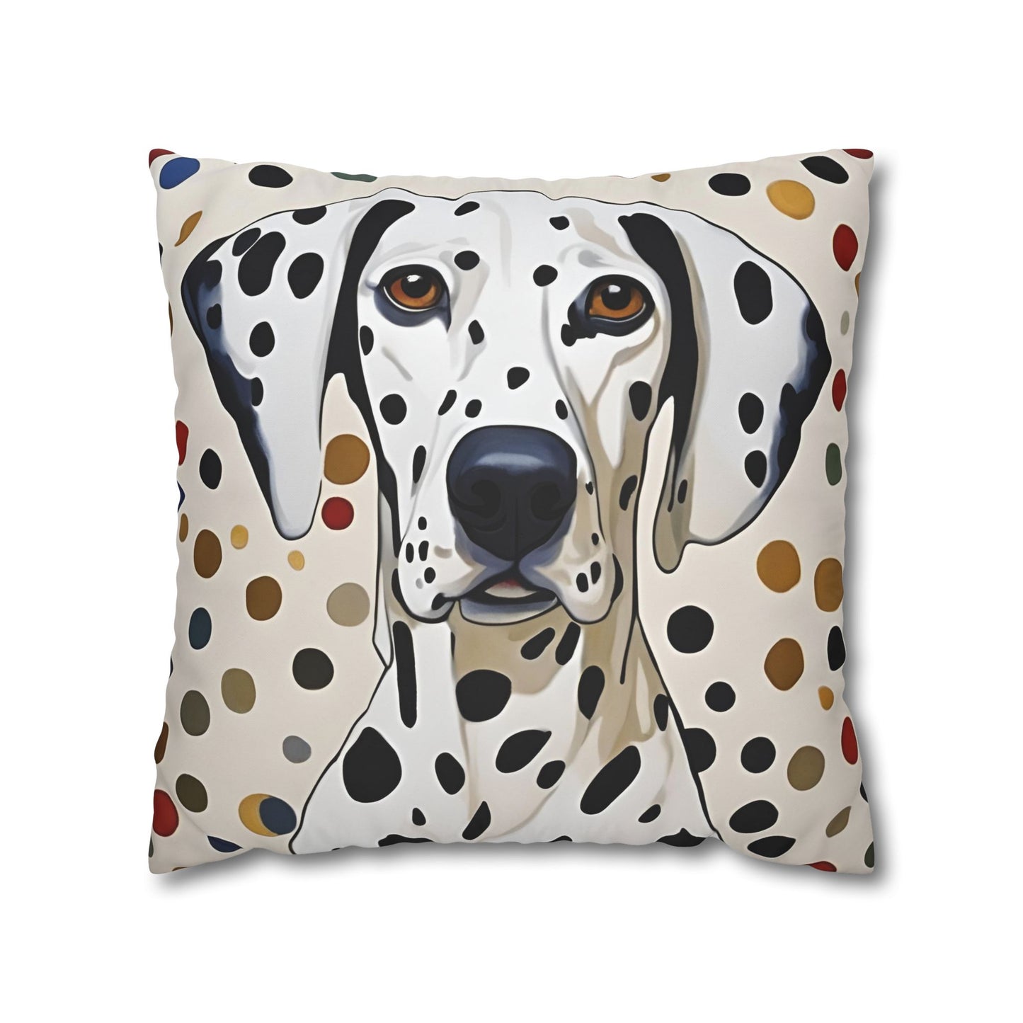 Dots for Dalmatians Square Poly Canvas Pillowcase