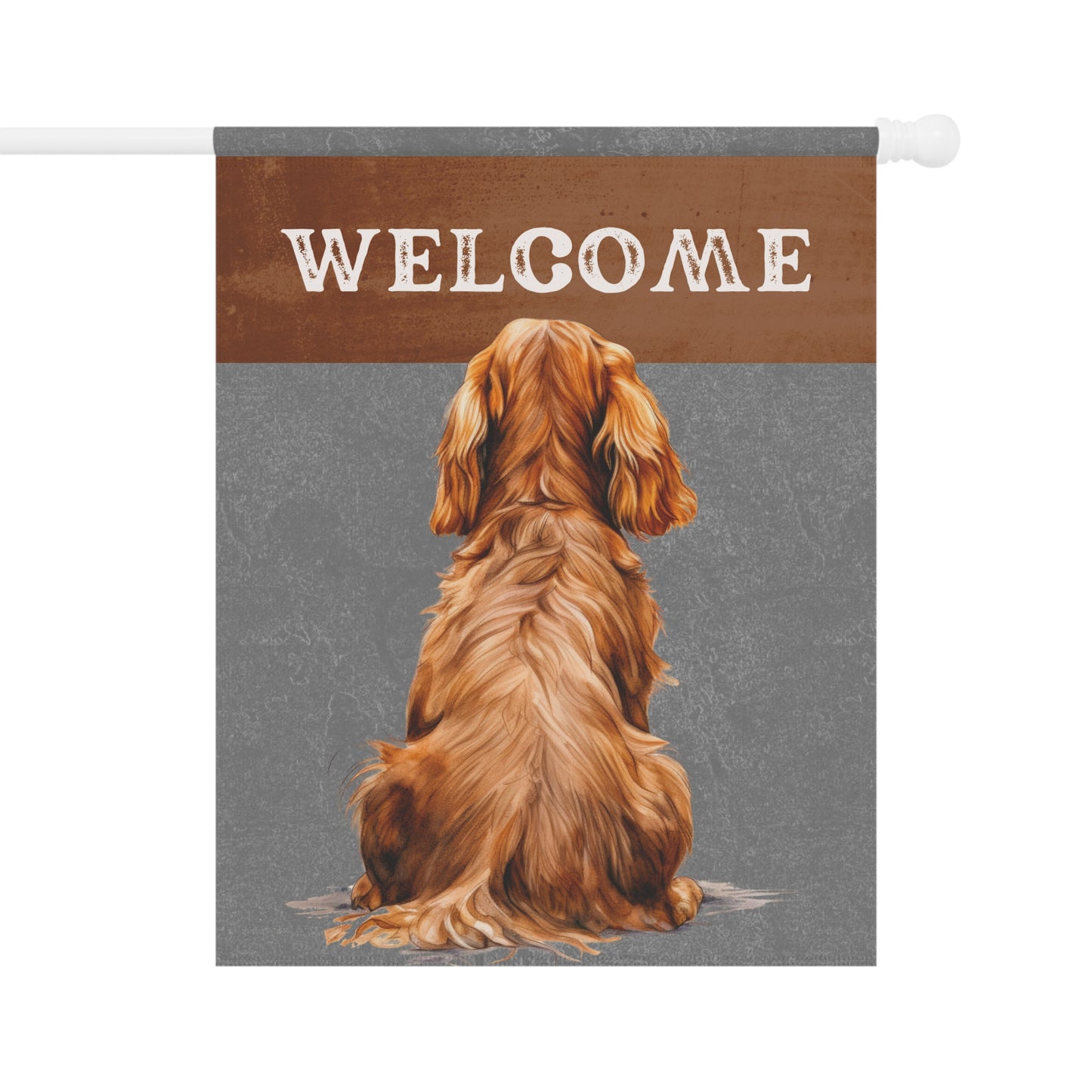 Cocker Spaniel Welcome 2-Sided Garden & House Flag/Banner