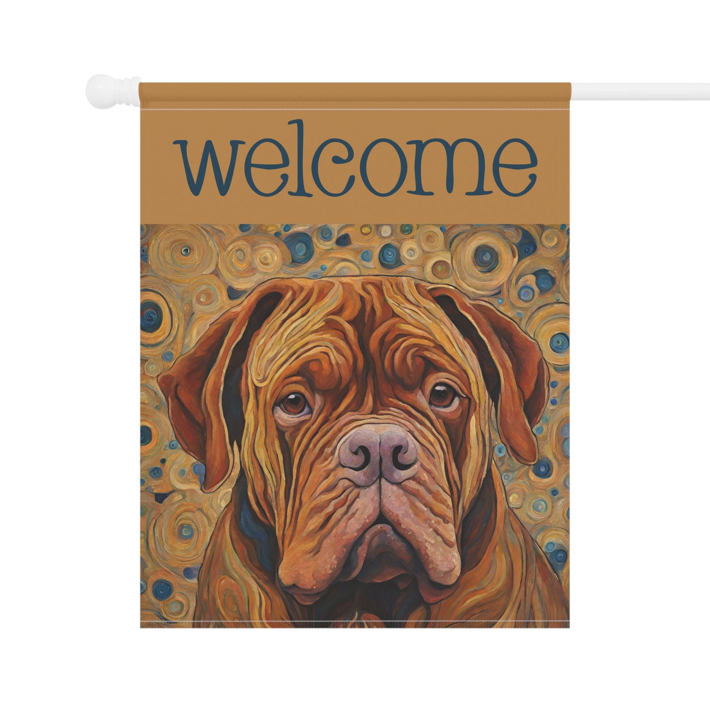 Dogue De Bordeaux Welcome 2-Sided Garden & House Flag/Banner