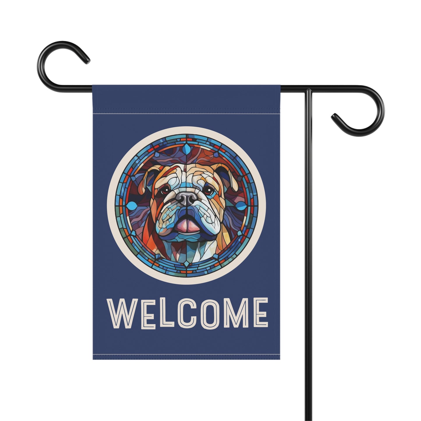 English Bulldog Welcome 2-Sided Garden & House Flag/Banner