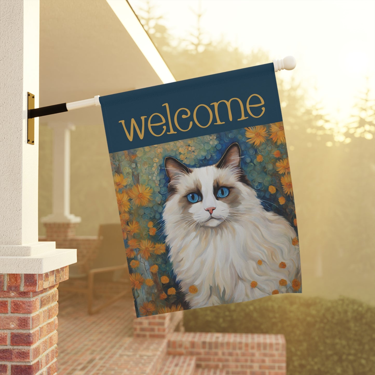 Ragdoll Welcome 2-Sided Garden & House Flag/Banner