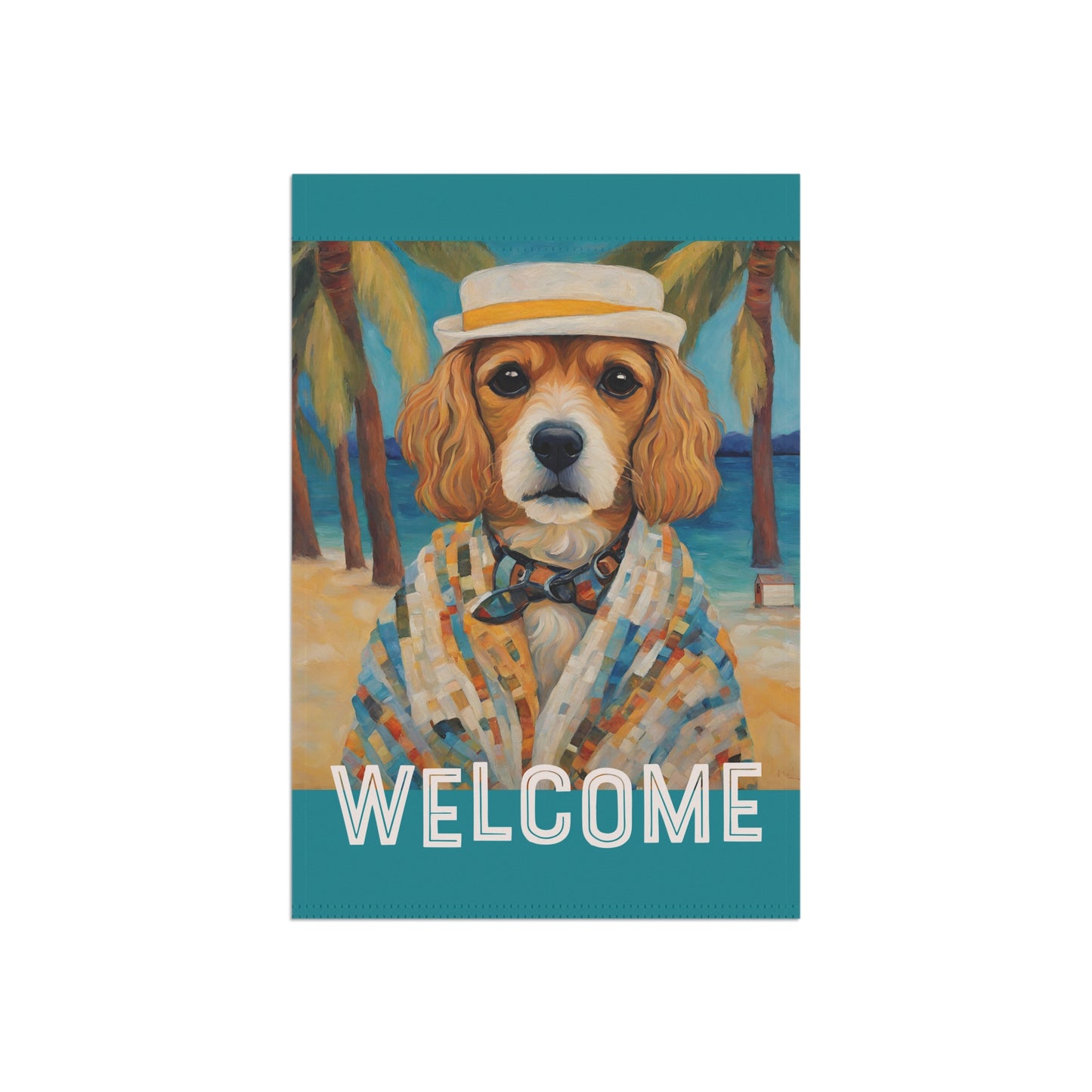 Beach Dog Welcome 2-Sided Garden & House Flag/Banner