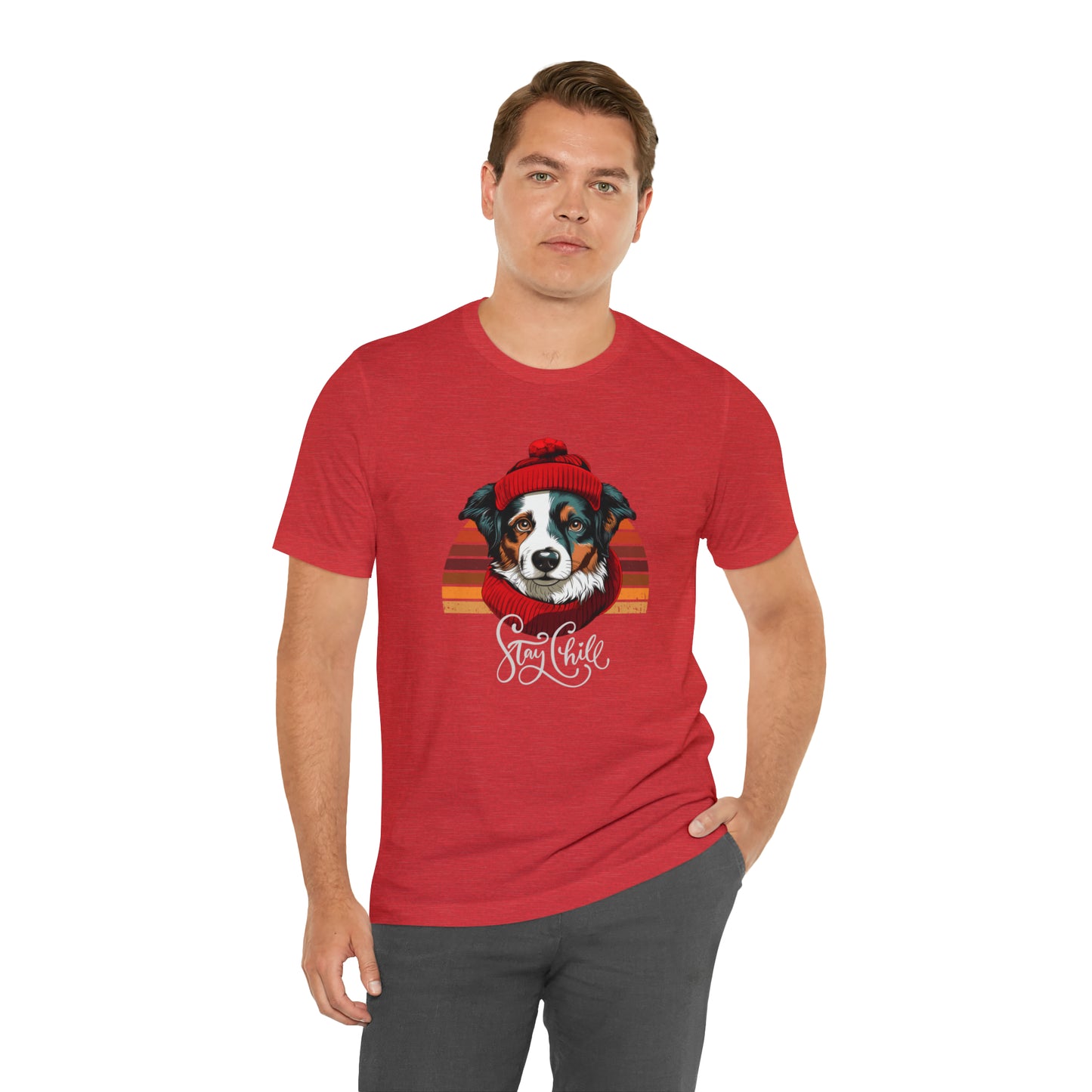 Stay Chill Border Collie Unisex Jersey Short Sleeve Tee