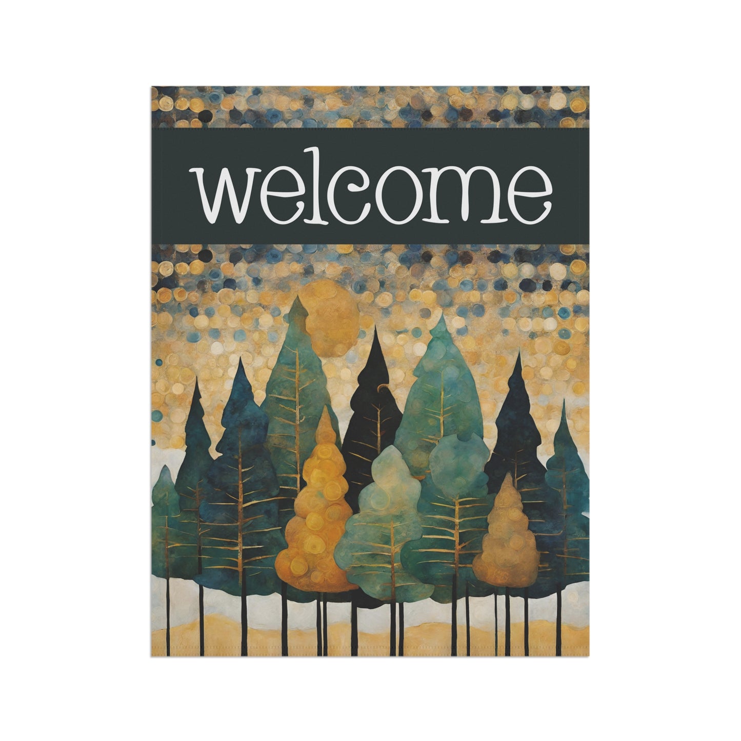 Pine Trees Welcome 2-Sided Garden & House Flag/Banner