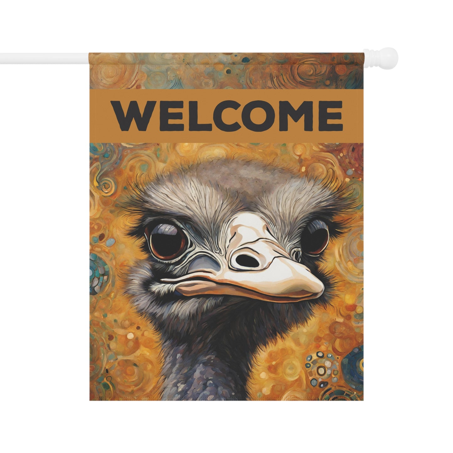 Ostrich Welcome 2-Sided Garden & House Flag/Banner