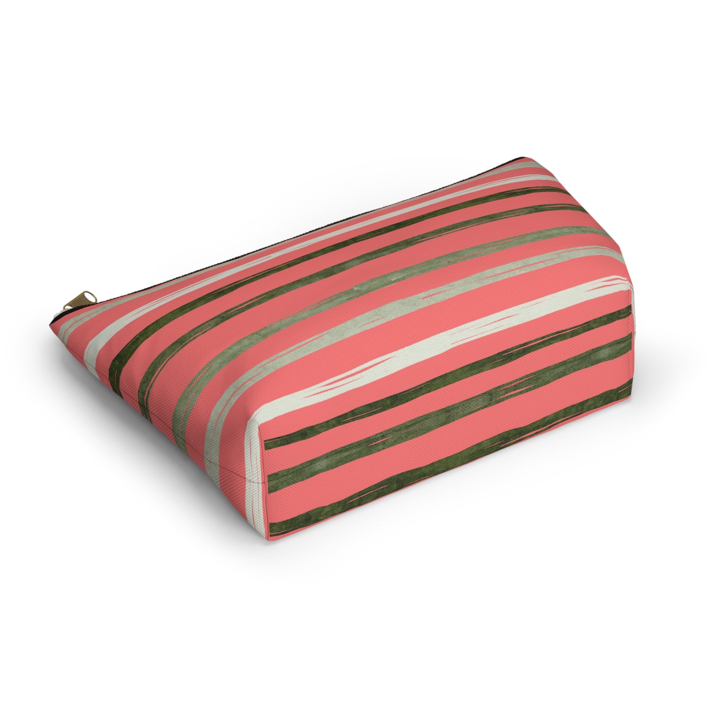 Utah Green stripes on Melon fashion makeup Accessory Pouch w T-bottom