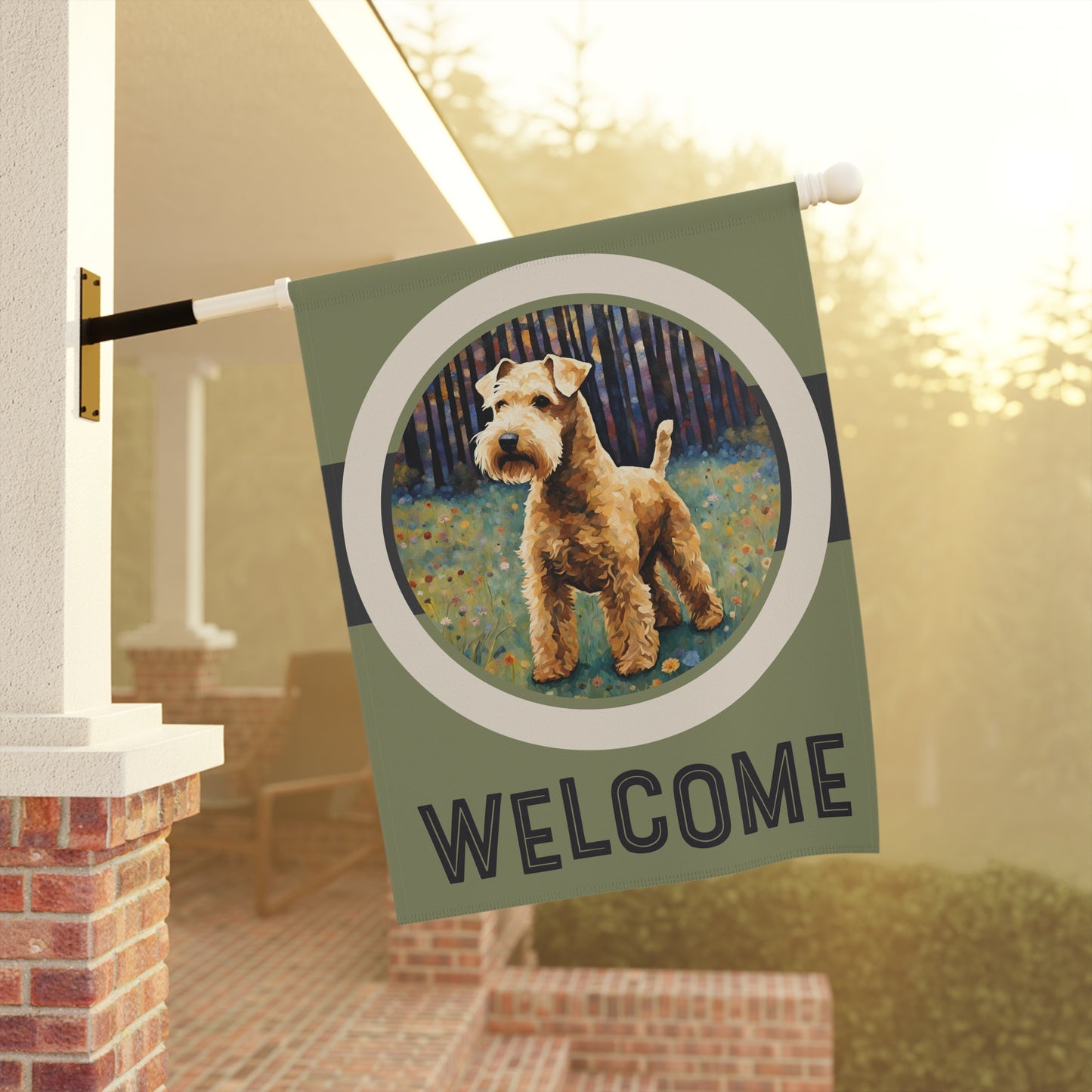 Lakeland Terrier Welcome 2-Sided Garden & House Flag/Banner