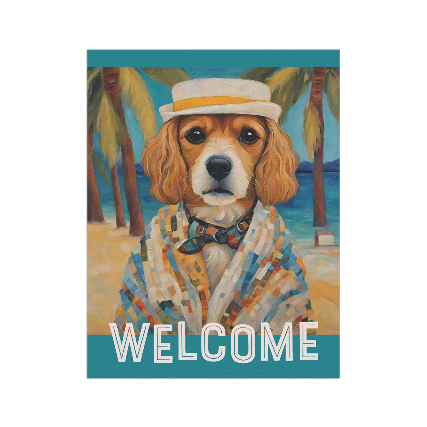 Beach Dog Welcome 2-Sided Garden & House Flag/Banner