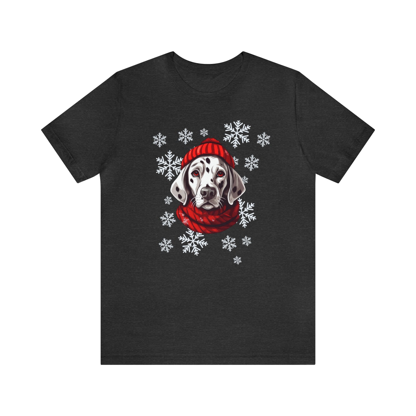 Dalmatian in Hat & Scarf Unisex Jersey Short Sleeve Tee