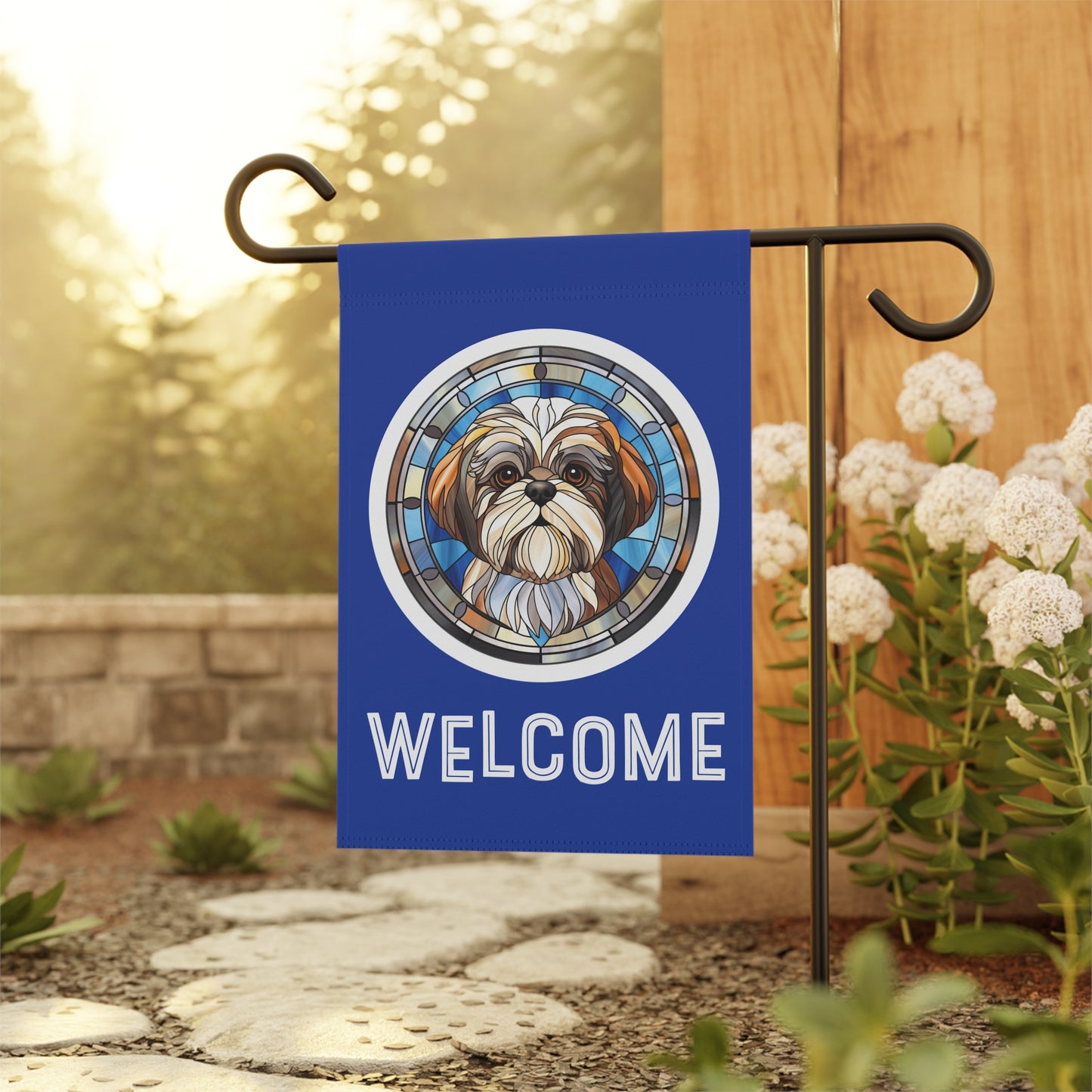 Shih Tzu Welcome 2-Sided Garden & House Flag/Banner