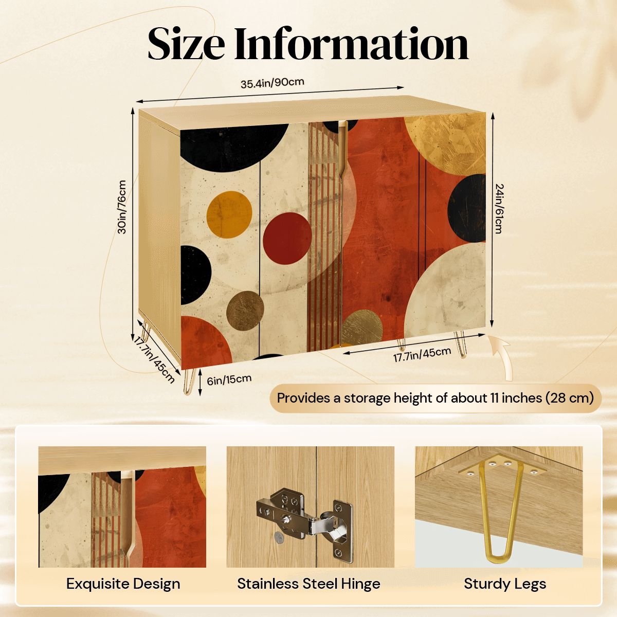 Modern Wooden Storage Cabinet (Made in USA)