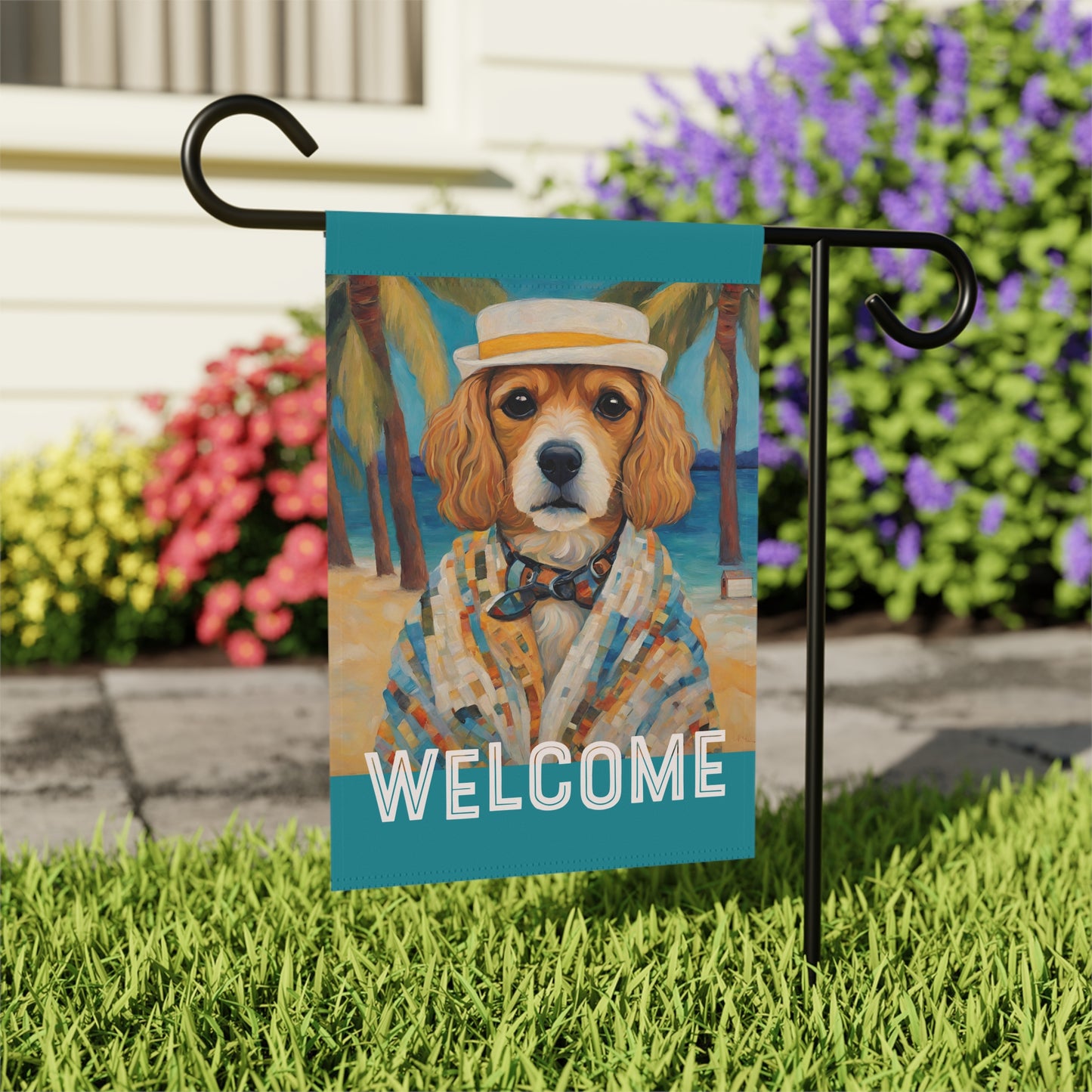 Beach Dog Welcome 2-Sided Garden & House Flag/Banner