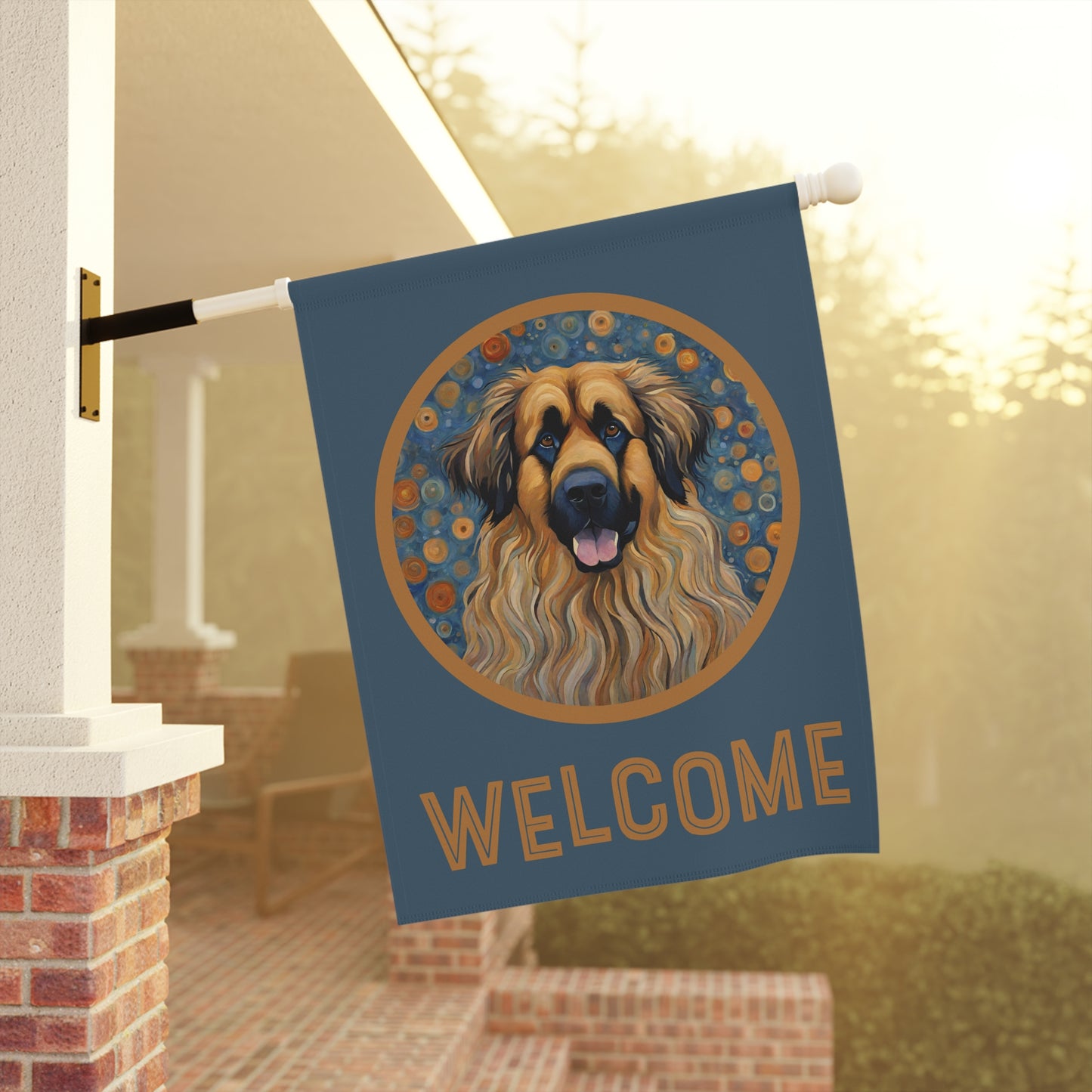 Leonberger Welcome 2-Sided Garden & House Flag/Banner