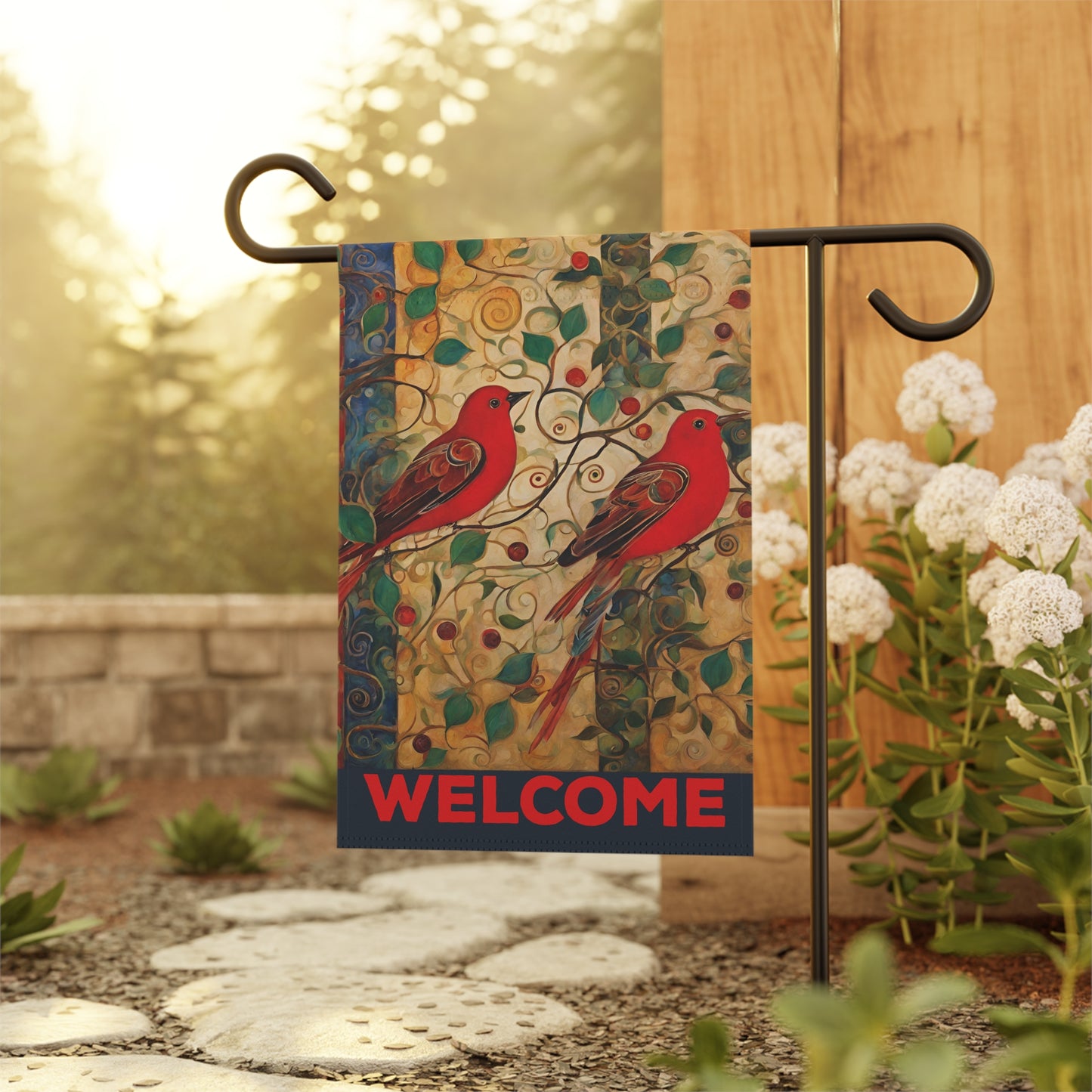 Orvington Red Birds Welcome 2-Sided Garden & House Flag/Banner