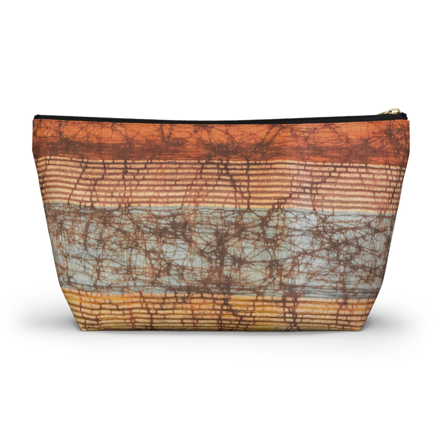 Batik in Browns Accessory Pouch w T-bottom