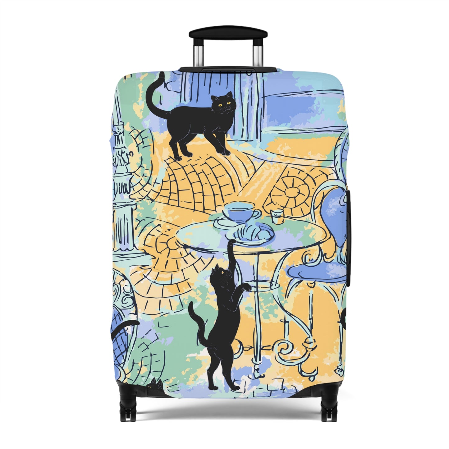 Paris Black Cats Luggage Cover