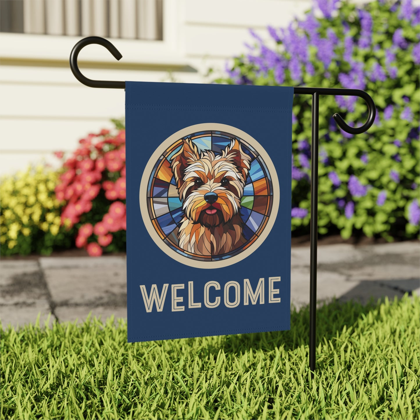 Biewer Terrier Welcome 2-Sided Garden & House Flag/Banner