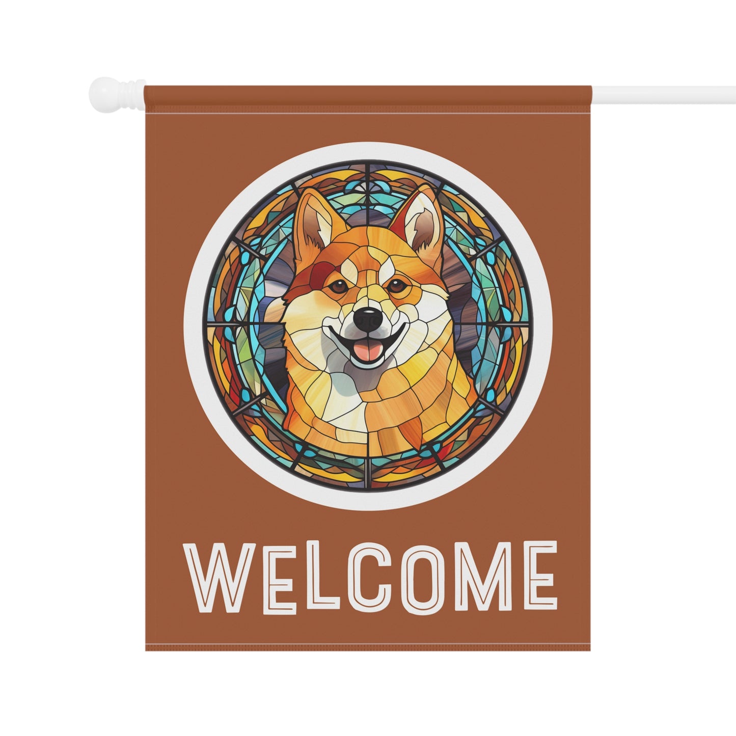 Shiba Inu Welcome 2-Sided Garden & House Flag/Banner