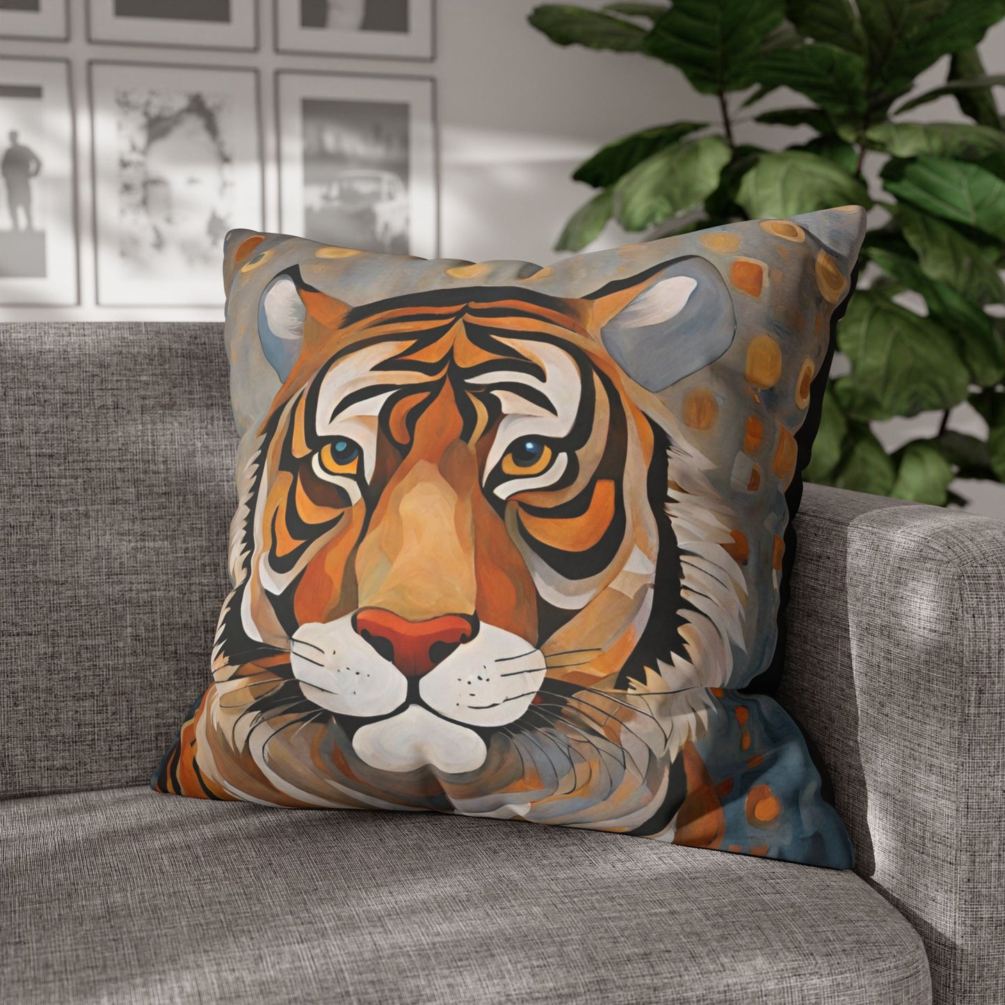 The Tiger Wildlife Square Poly Canvas Pillowcase