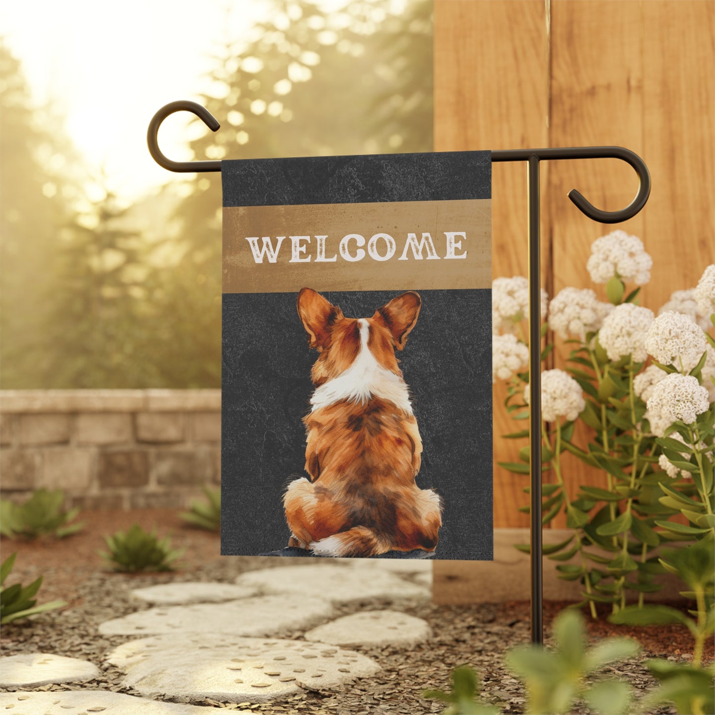 Corgi Welcome 2-Sided Garden & House Flag/Banner