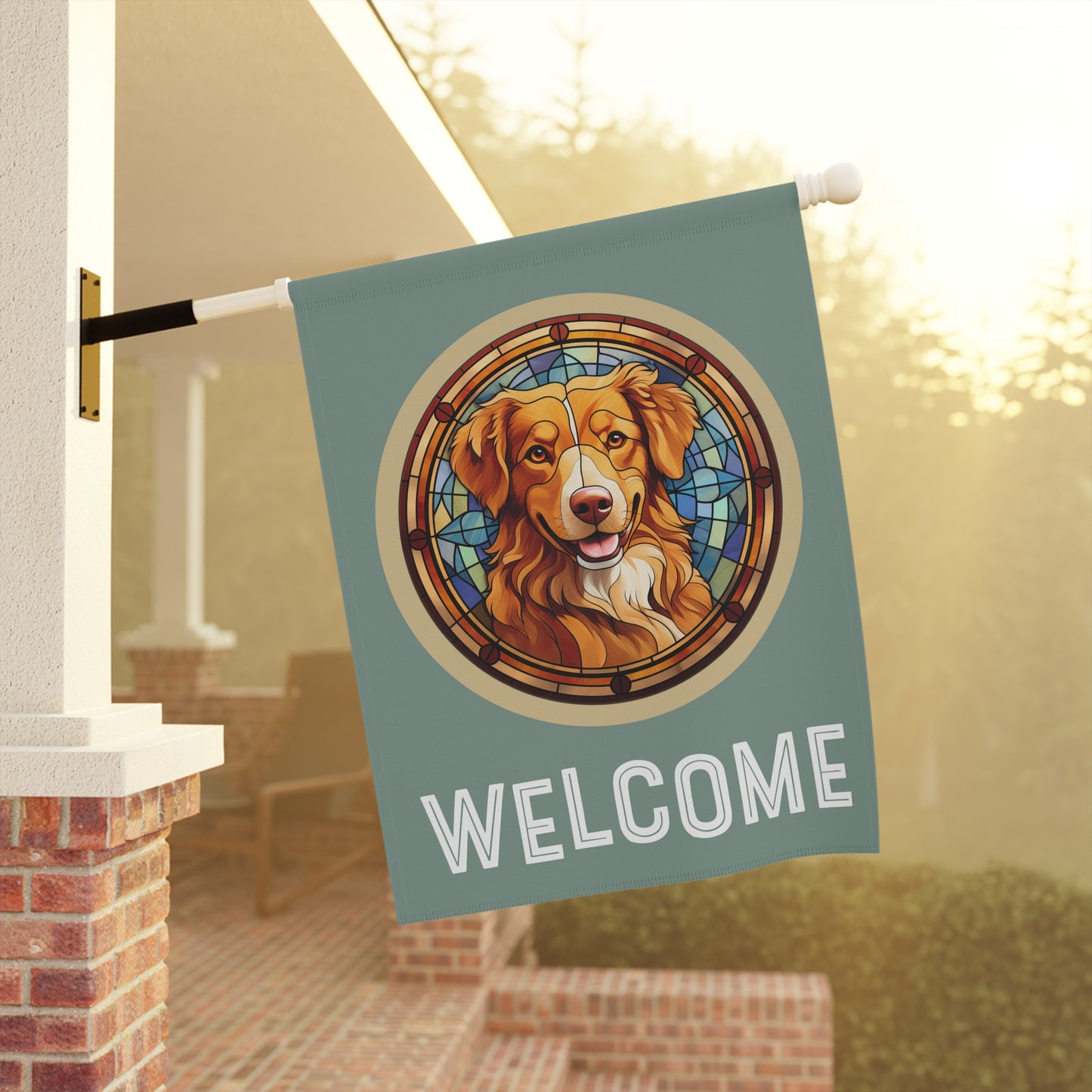 Nova Scotia Duck Tolling Retriever Welcome 2-Sided Garden & House Flag/Banner