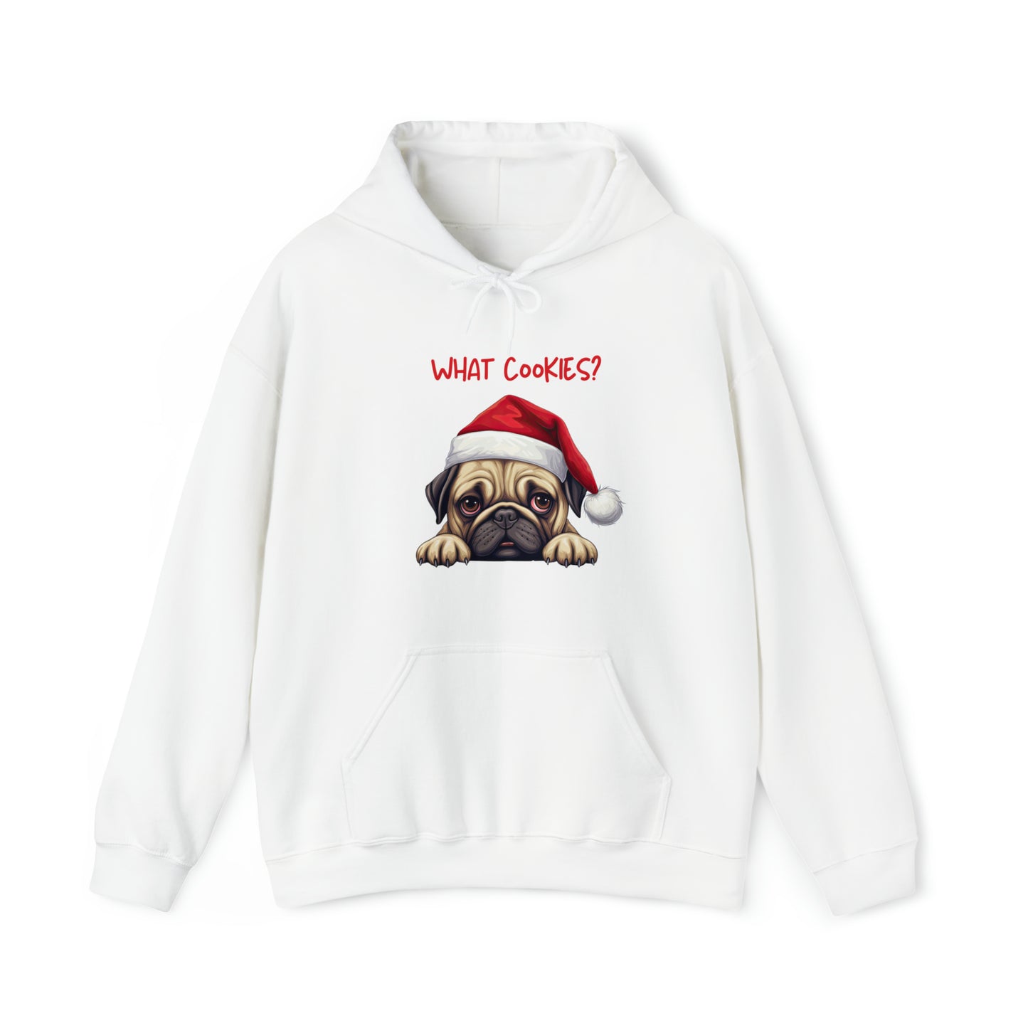 What Cookies? Pug in Santa Hat Unisex Heavy Blend™ Hooded Sweatshirt