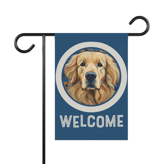 Golden Retriever Welcome 2-Sided Garden & House Flag/Banner