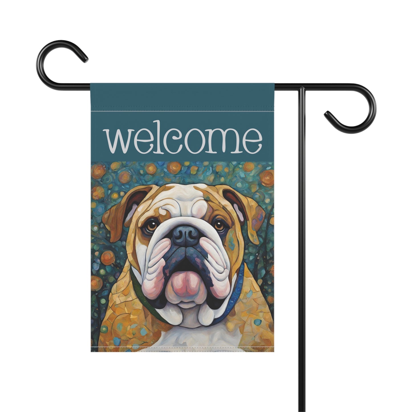 English Bulldog Welcome 2-Sided Garden & House Flag/Banner