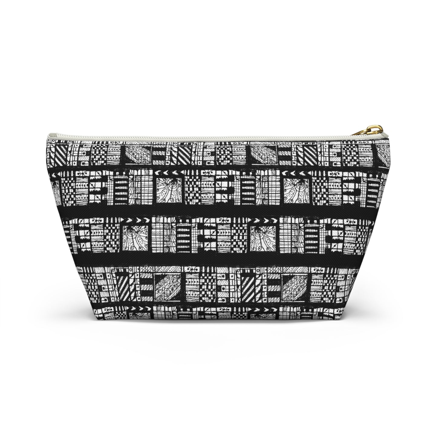 Tribal Black & White Accessory Pouch w T-bottom