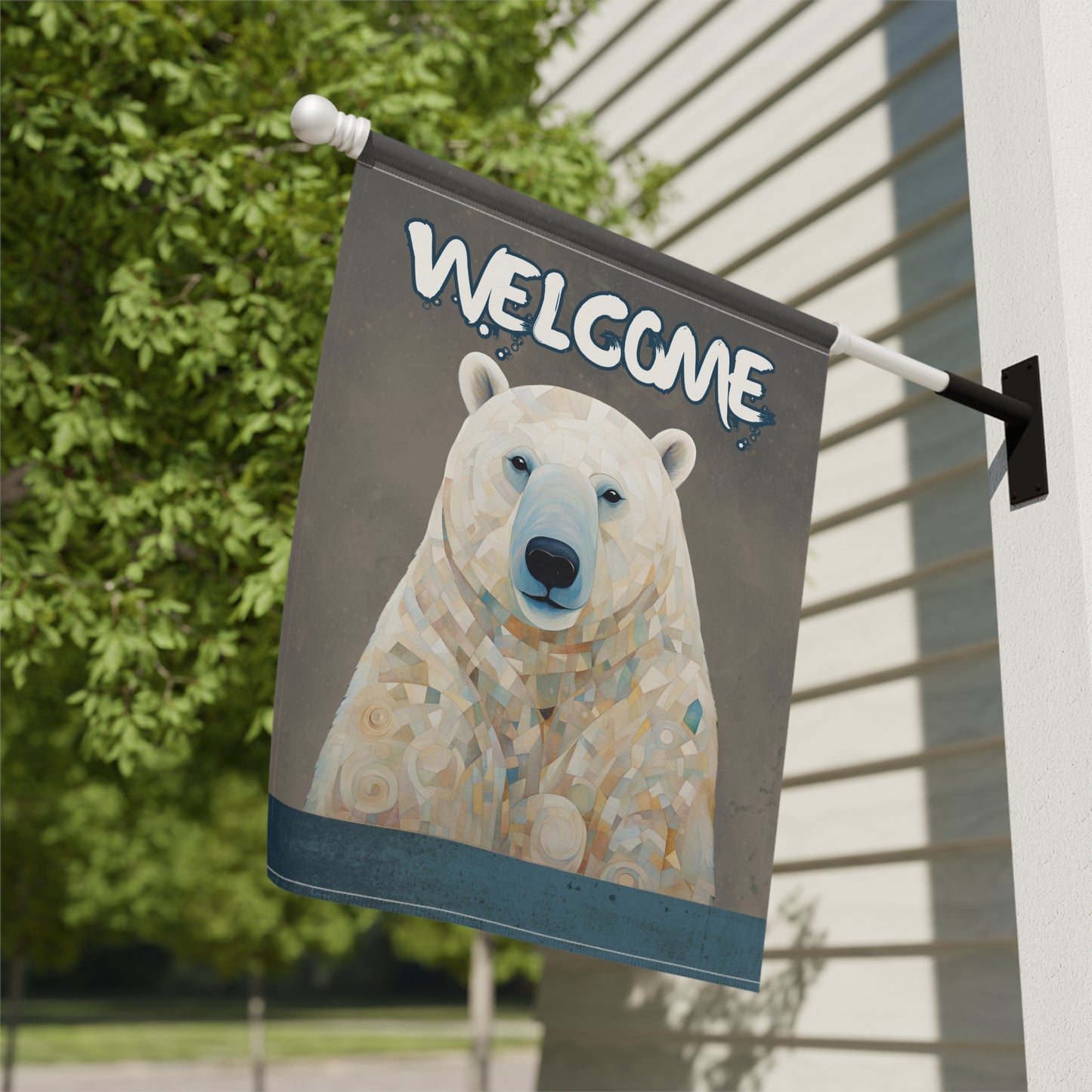 Polar Bear Welcome 2-Sided Garden & House Flag/Banner