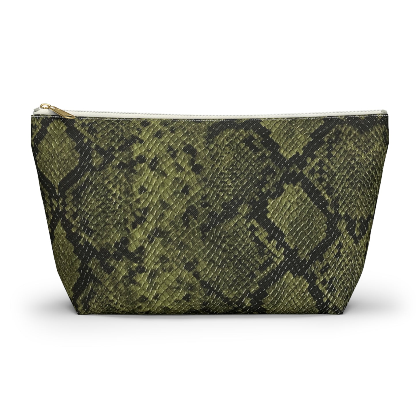 Faux Python in Green Accessory Pouch w T-bottom