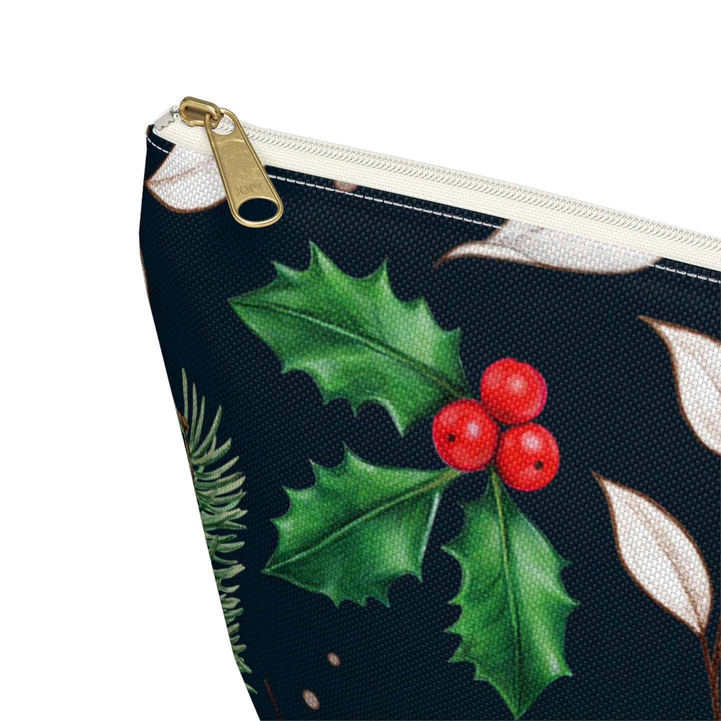 Holly Jolly Christmas Accessory Pouch w T-bottom