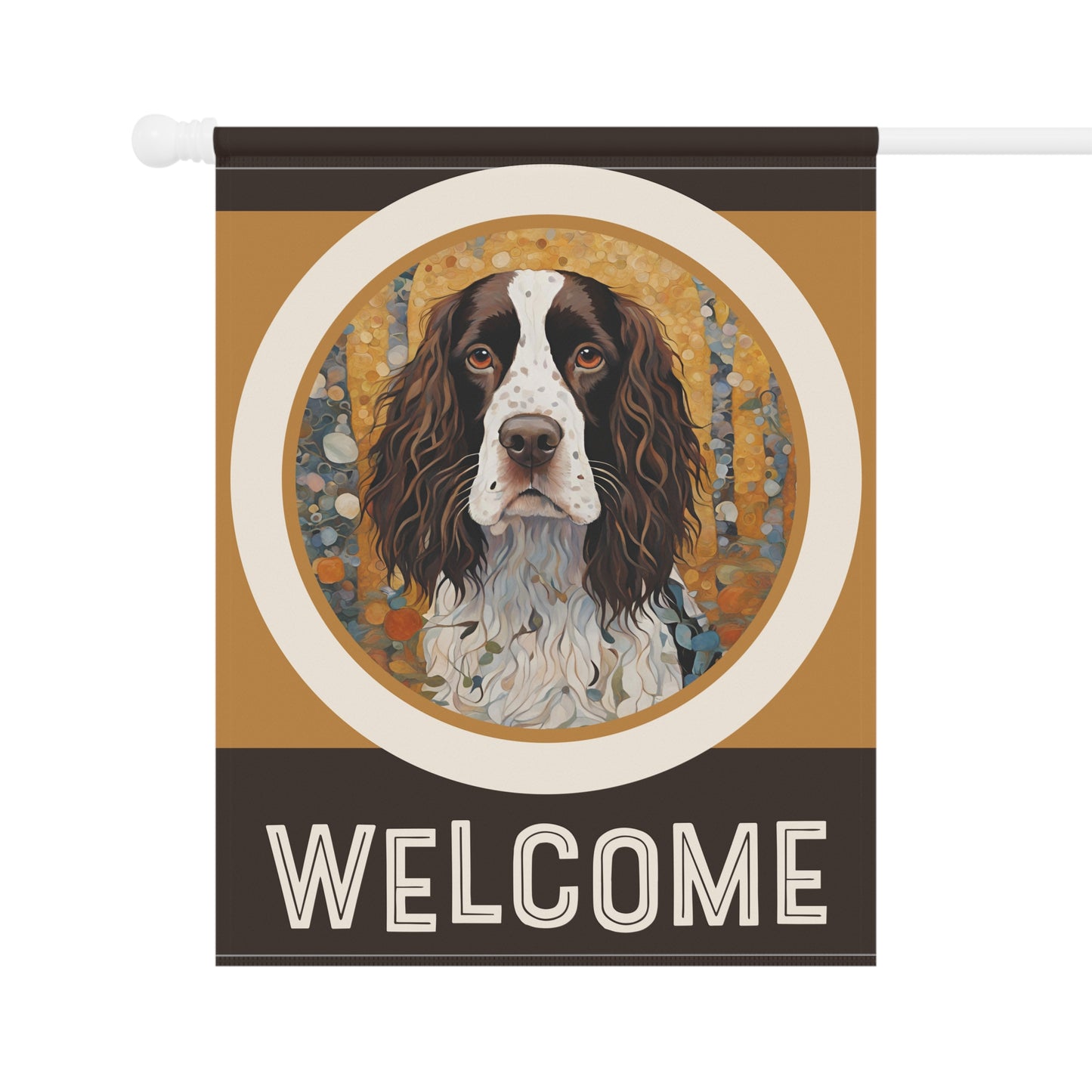 English Springer Spaniel Welcome 2-Sided Garden & House Flag/Banner