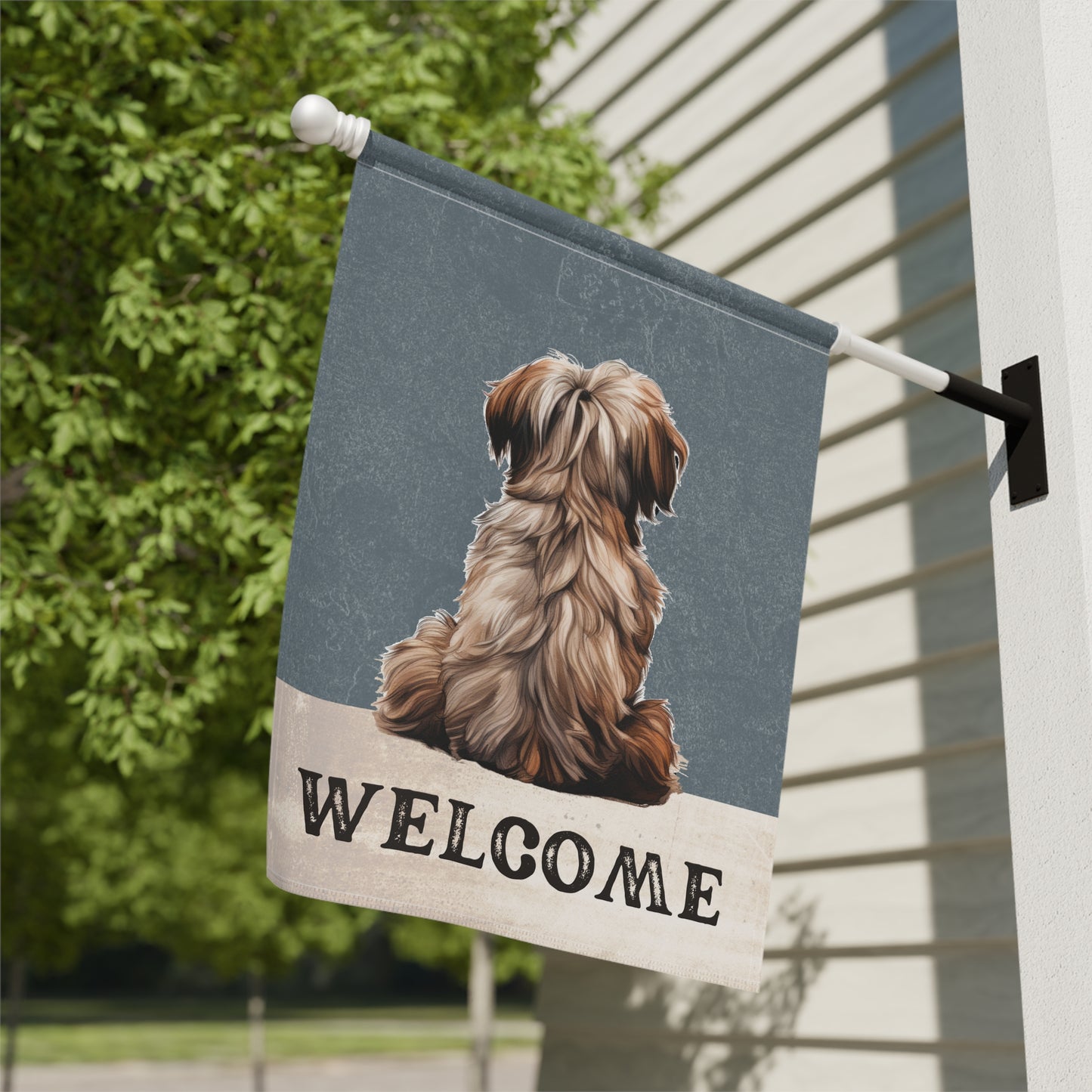 Shih Tzu Welcome 2-Sided Garden & House Flag/Banner