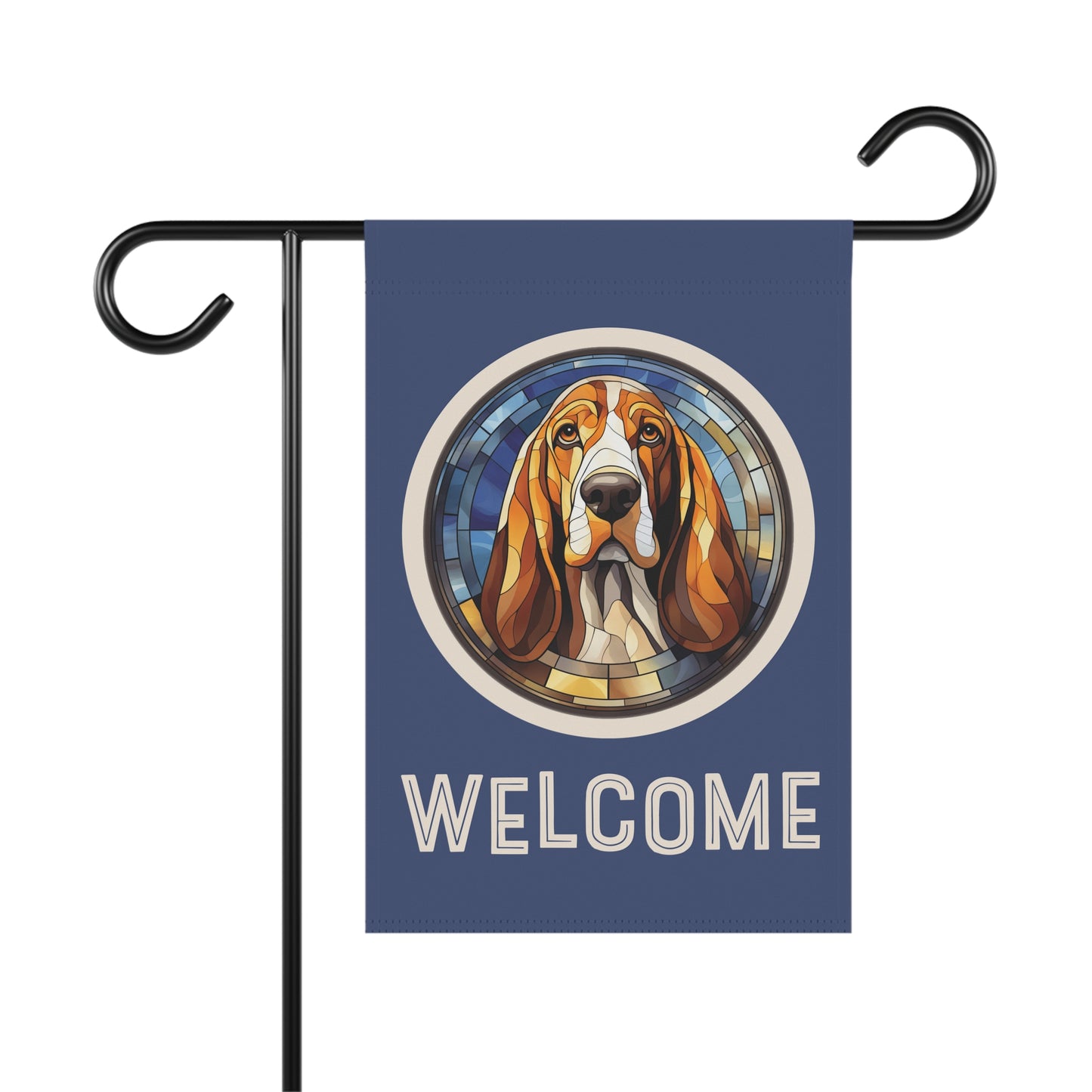 Basset Hound Welcome 2-Sided Garden & House Flag/Banner