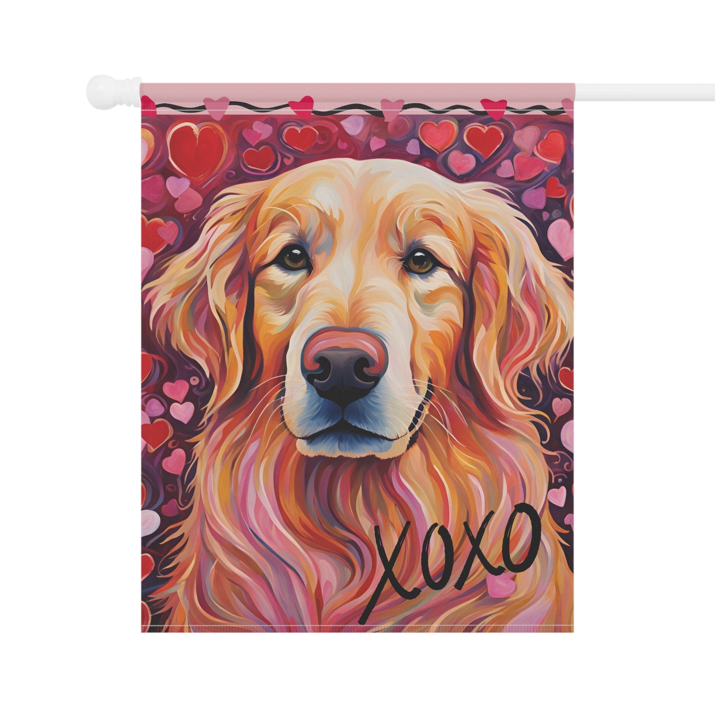 Golden Retriever Valentine 2-Sided Garden & House Flag/Banner