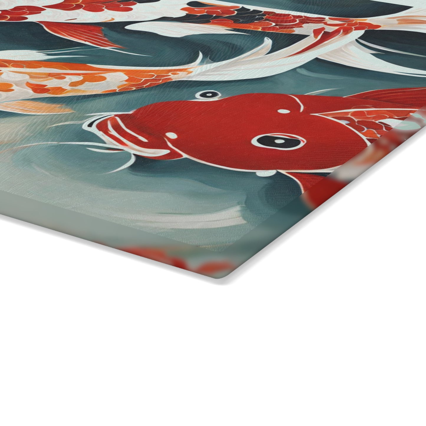 Koi Pond Tempered Glass Cutting Board