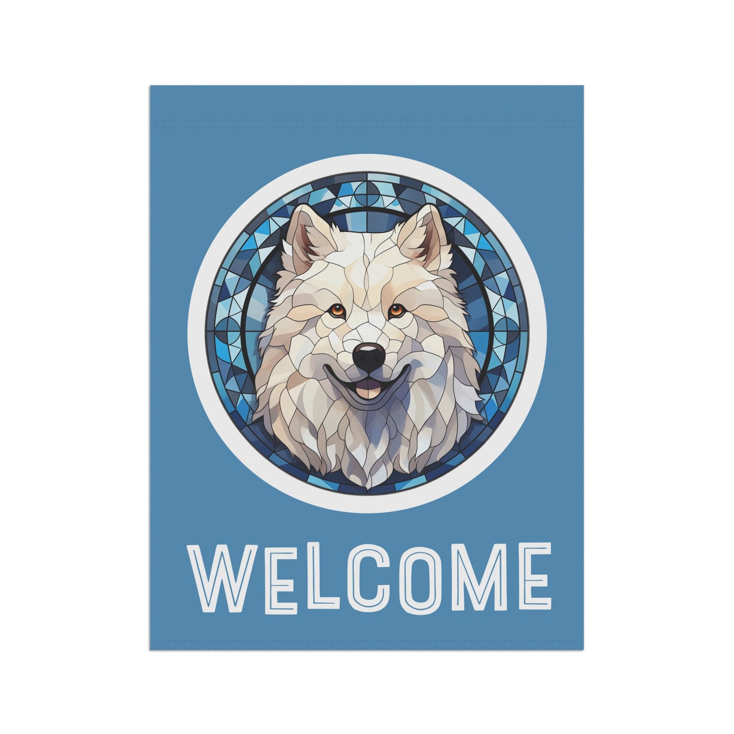 Samoyed Welcome @-Sided Garden & House Flag/Banner