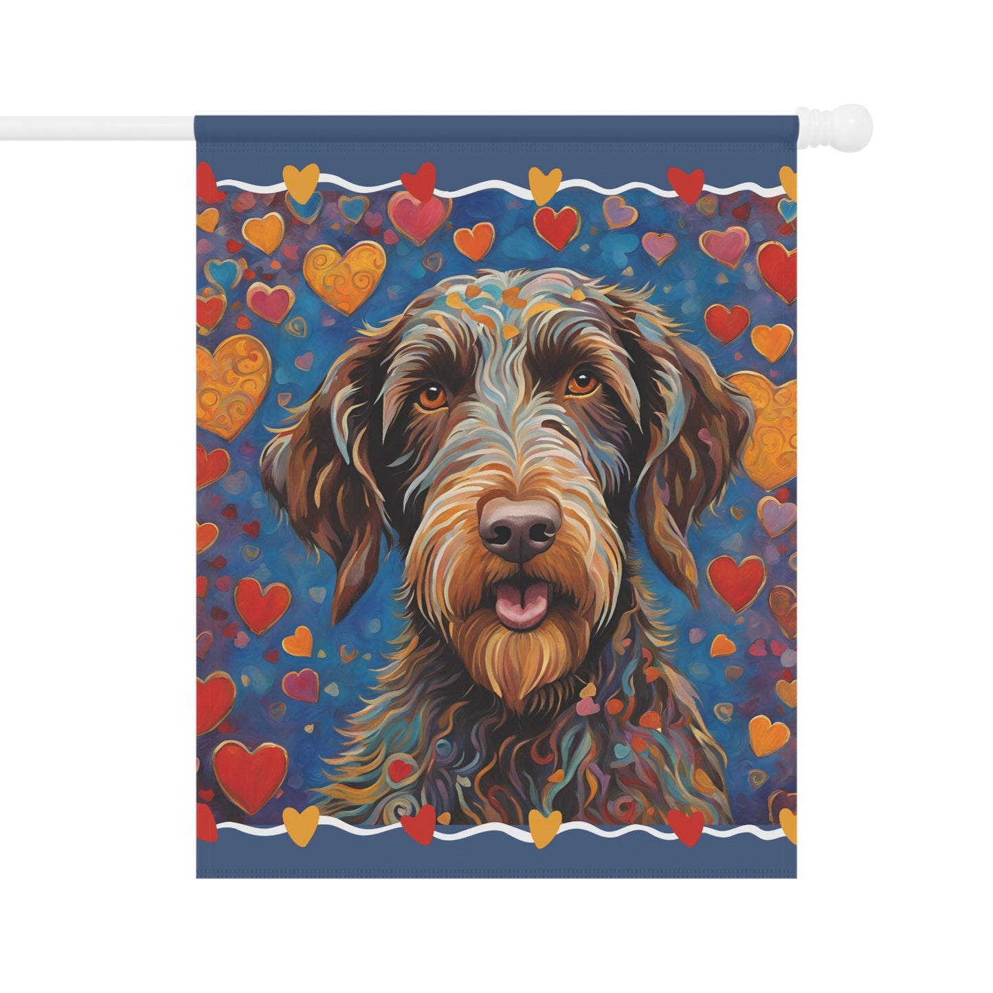 German Wirehaired Pointer Valentine 2-Sided Garden & House Flag/Banner