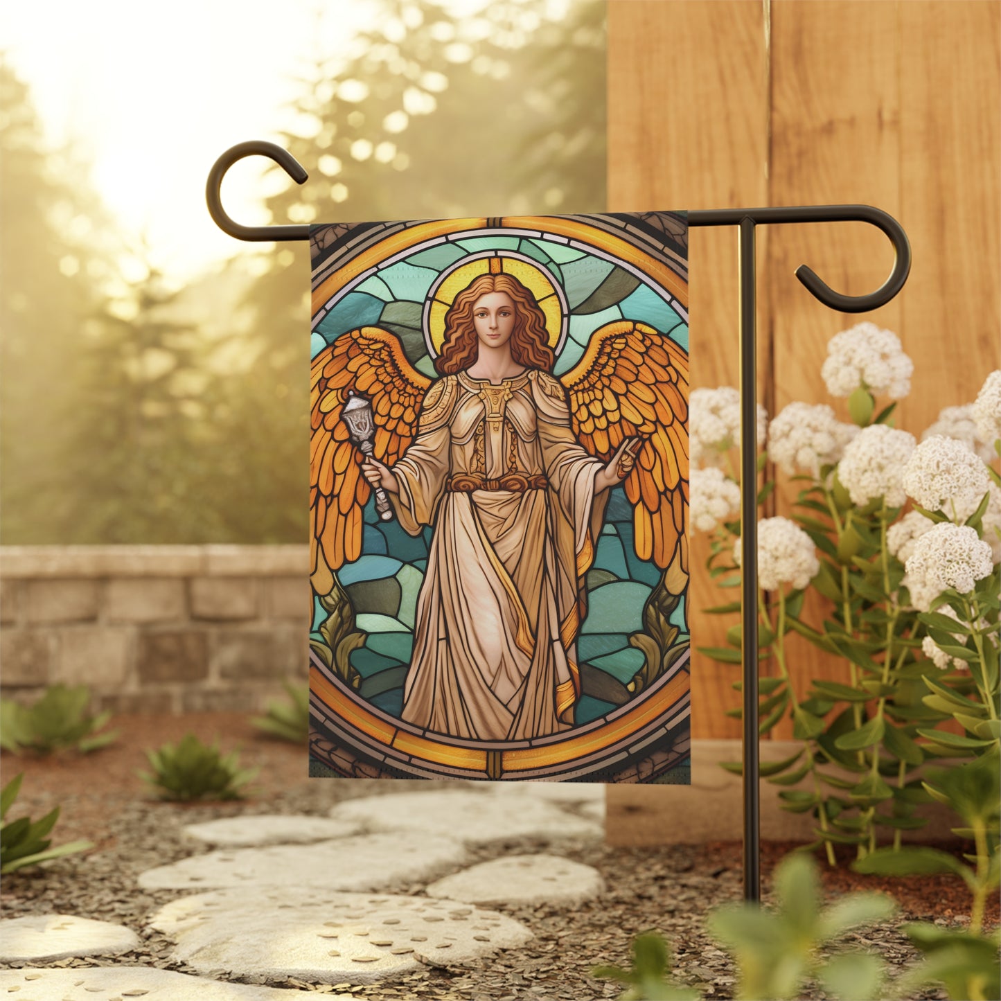 Stained Glass Angel(7) 2-Sided Garden & House Banner