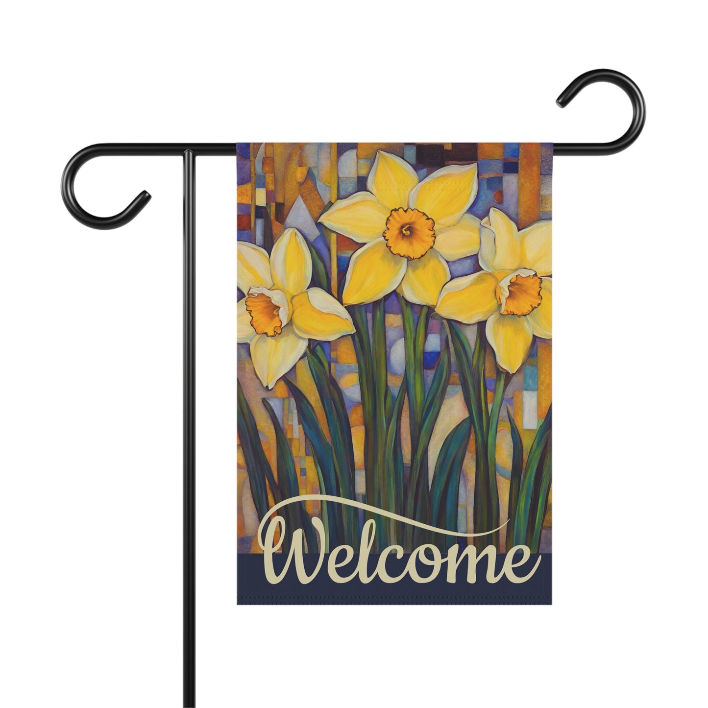 Happy Daffodils Welcome 2-Sided Garden & House Flag/Banner