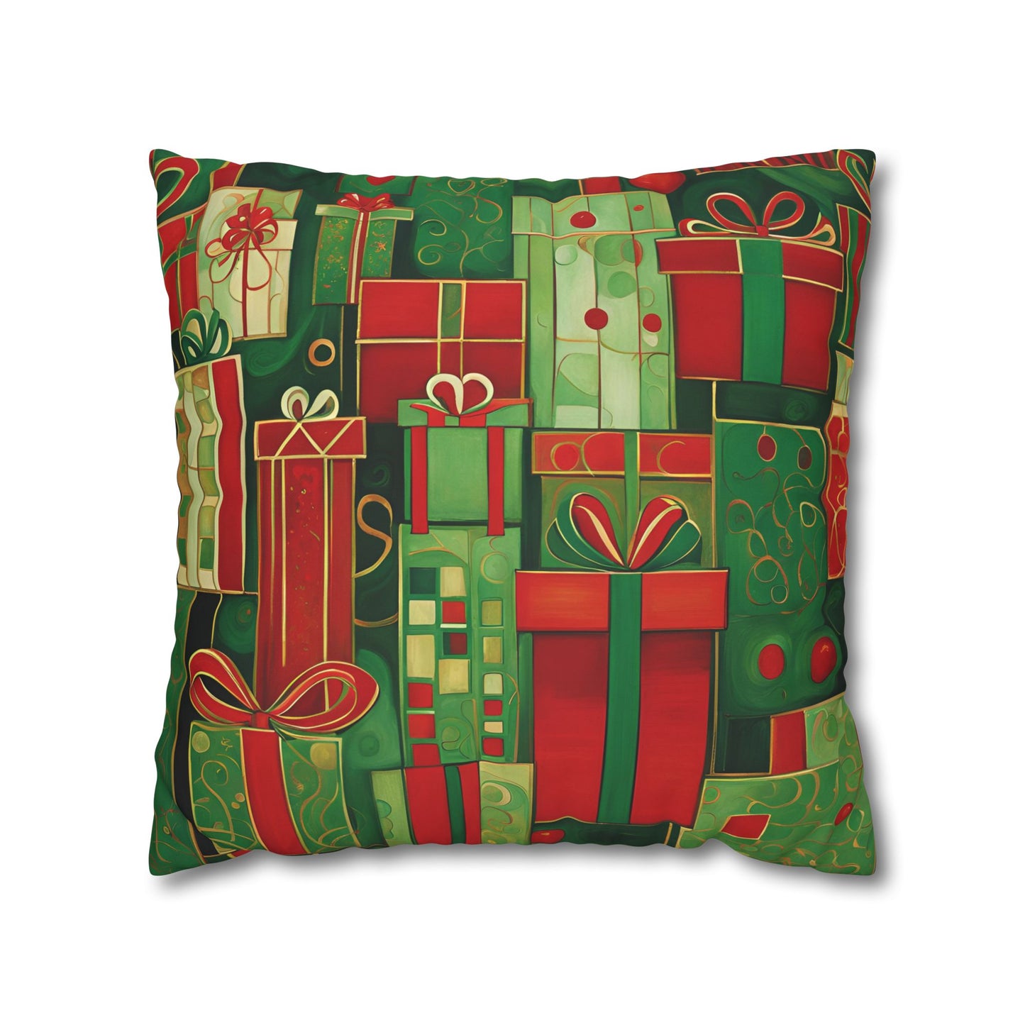 Holiday Gifts Square Poly Canvas Pillowcase