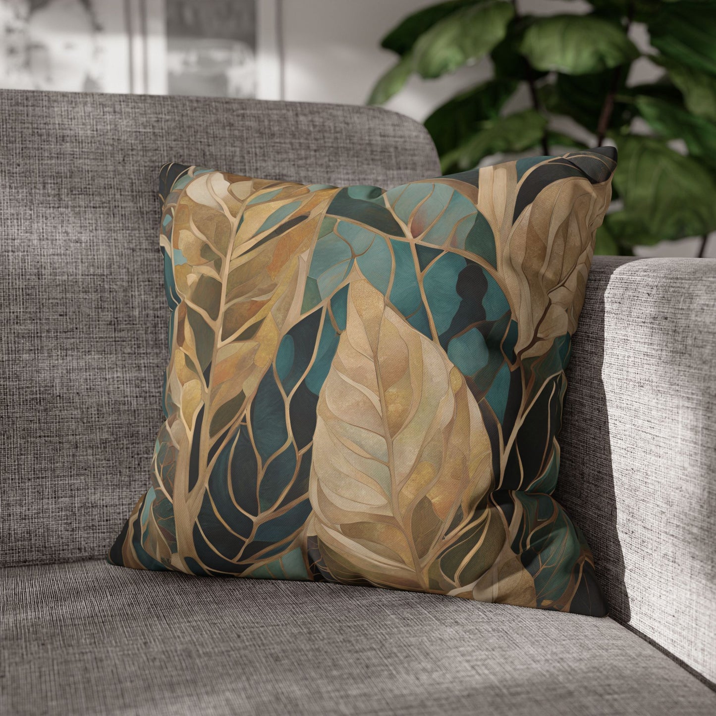 Jungle Square Poly Canvas Pillowcase