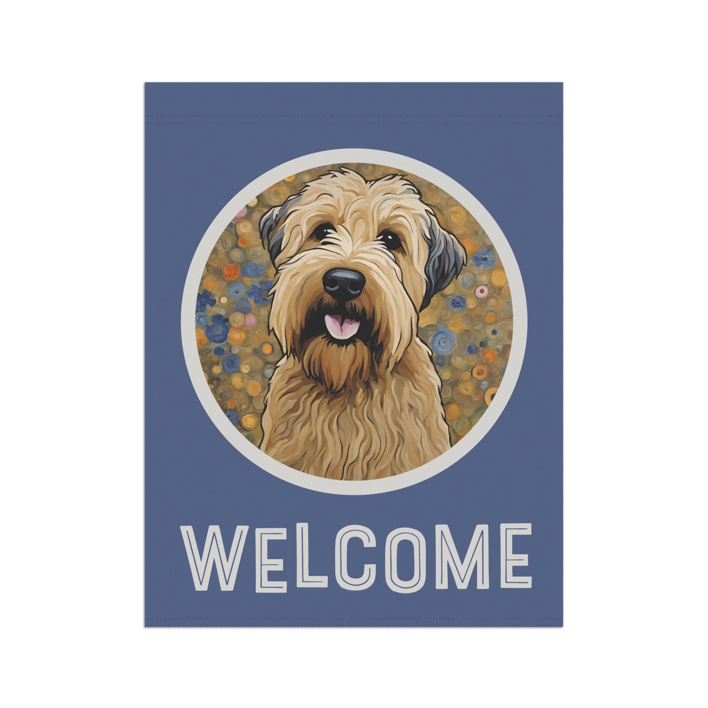 Wheaten Terrier Welcome 2-Sided Garden & House Flag/Banner