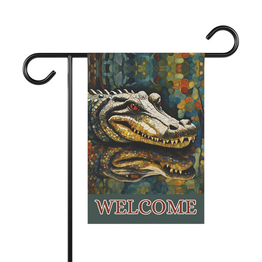 Alligator Welcome 2-Sided Garden & House Flag/Banner