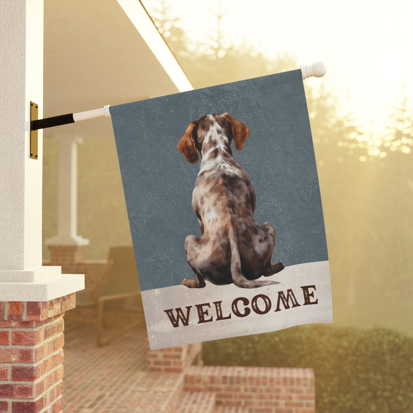 German Shorthaired Pointer Welcome 2-Sided Garden & House Flag/Banner