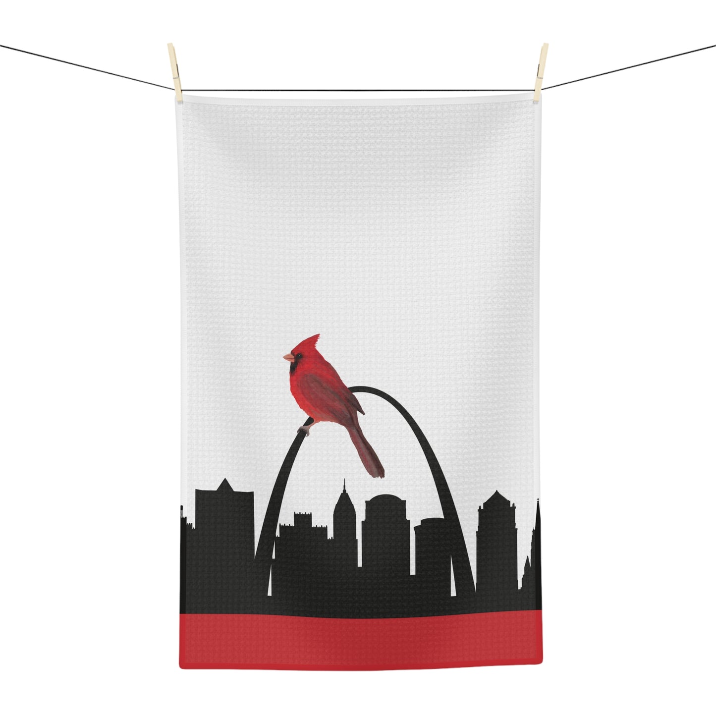 STL Skyline & Cardinal Microfiber Tea Towel