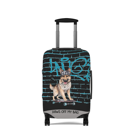 German Shepherd on Skateboard Paws Off My Bag Luggage Cover