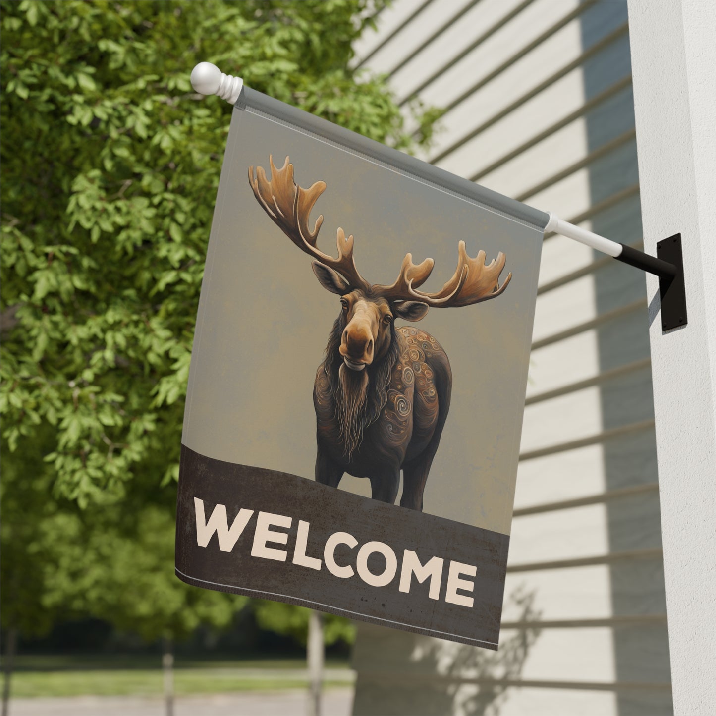 Moose Welcome 2-Sided Garden & House Flag/Banner